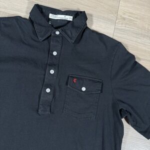 CRICKET Performance Black Pocket Logo Polo Shirt Stretch‎ Mens Size M